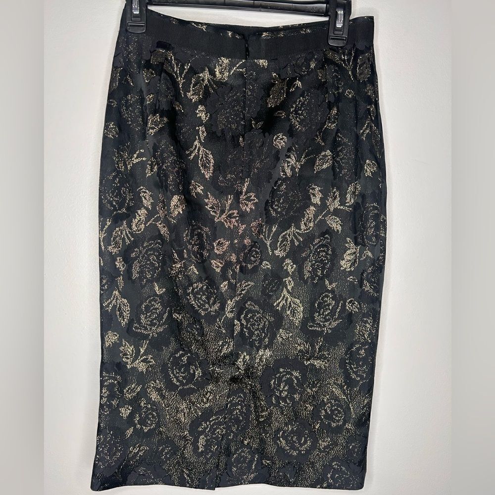 Dolce & Gabbana Gold and Black Printed Pencil Skirt - Picture 8 of 11
